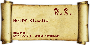 Wolff Klaudia névjegykártya