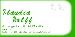 klaudia wolff business card